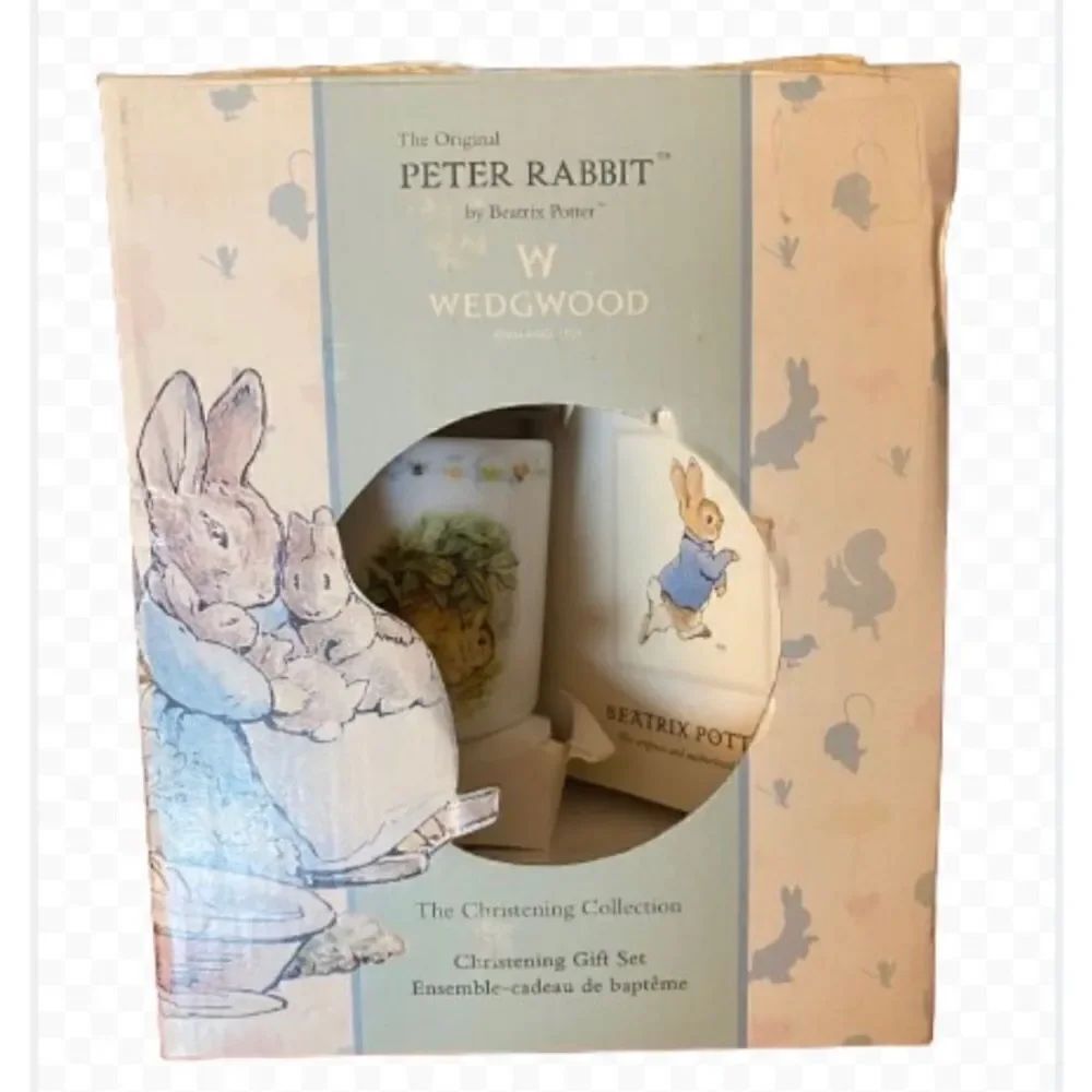 NIB Wedgewood, Peter rabbit, the christening collection, gift set